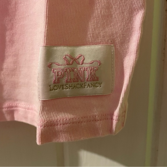 PINK X LOVESHACKFANCY bling dog tee X-small NWT - Picture 5 of 9